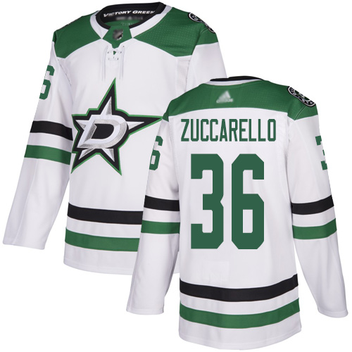 Adidas Dallas Stars #36 Mats Zuccarello White Road Authentic Stitched Jersey Men's