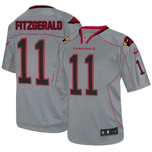 Cardinals #11 Larry Fitzgerald Lights Out Grey Men's Stitched Elite Jersey