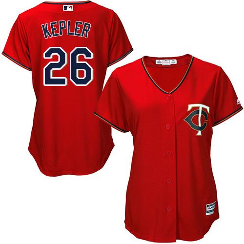 Minnesota Twins #26 Max Kepler Red Alternate Women's Stitched Jersey Womens