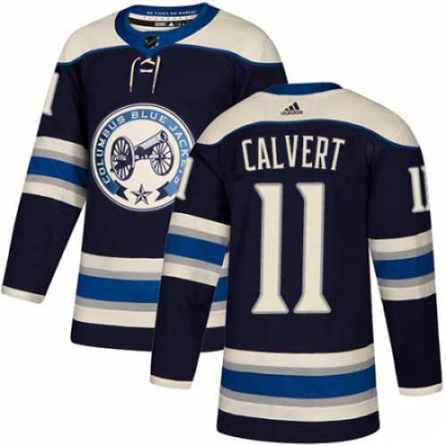 Adidas Columbus Blue Jackets #11 Matt Calvert Navy Blue Alternate Authentic Stitched Jersey Men's