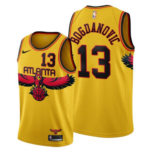 Atlanta Atlanta Hawks #13 Bogdan Bogdanovic Womens 2021-22 City Edition Gold Jersey Womens