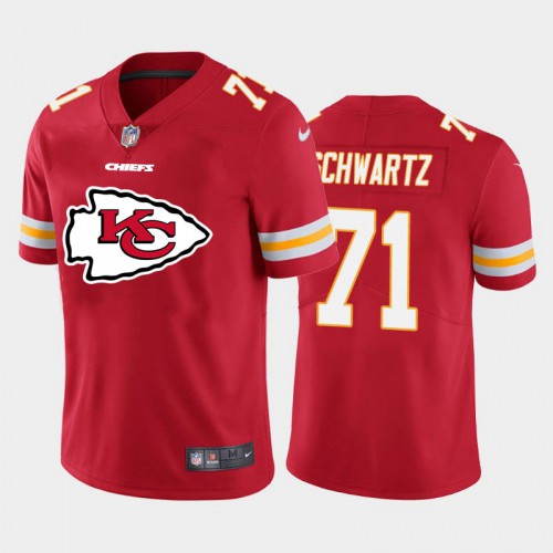 Kansas City Kansas City Chiefs #71 Mitchell Schwartz Red Men's Big Team Logo Player Vapor Limited Jersey Men's