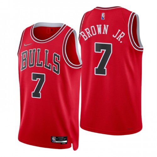 Chicago Bulls #7 Troy Brown Red Mens 2021-22 75th Anniversary Diamond Swingman Jersey - Icon Edition Mens