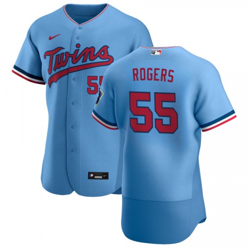 Minnesota Minnesota Twins #55 Taylor Rogers Men's Light Blue Alternate 2020 Authentic Team Jersey Men's