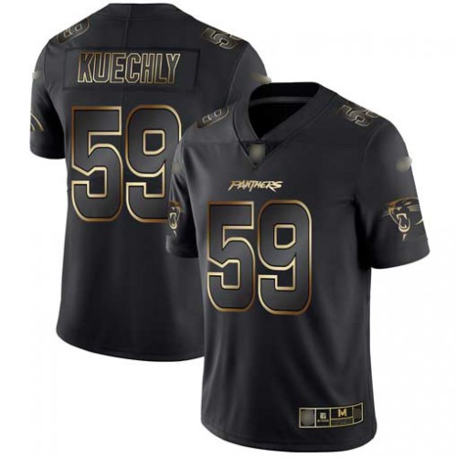 Carolina Panthers #59 Luke Kuechly Black/Gold Men's Stitched Vapor Untouchable Limited Jersey Men's