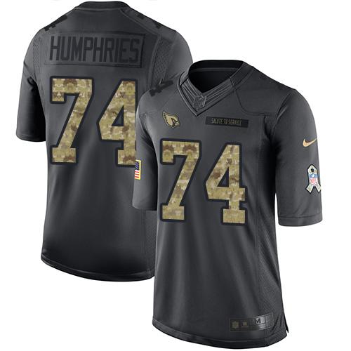 Arizona Cardinals #74 D.J. Humphries Black Men's Stitched Limited 2016 Salute to Service Jersey Men's