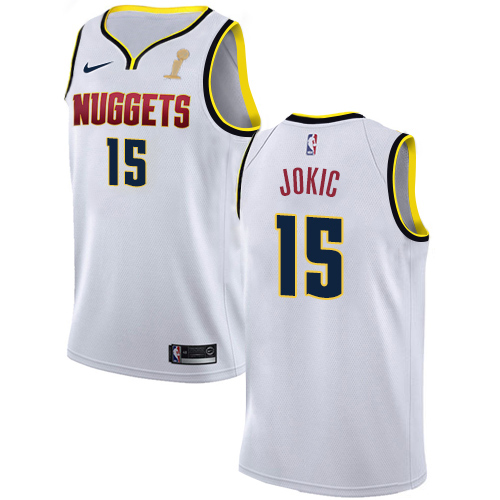 Denver Nuggets #15 Nikola Jokic White Women's 2023 Finals Champions Swingman Association Edition Jersey