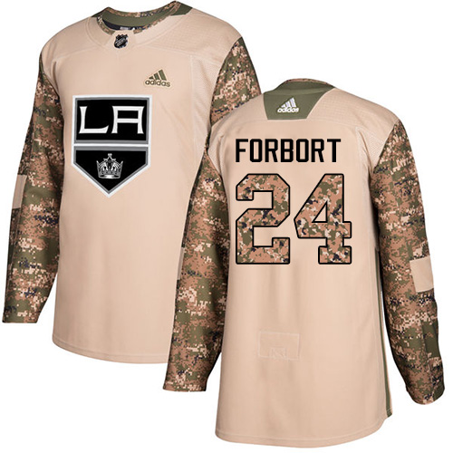 Adidas Los Angeles Kings #24 Derek Forbort Camo Authentic 2017 Veterans Day Stitched Jersey Men's