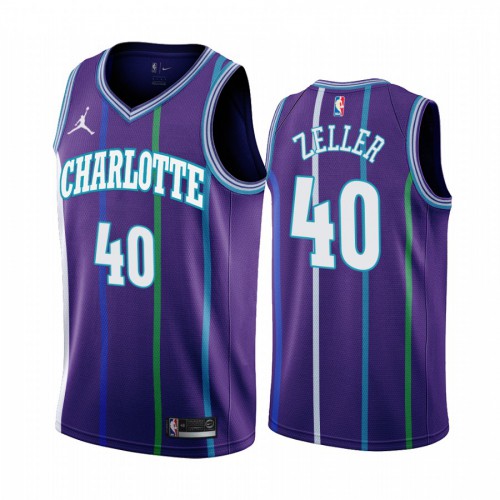 Charlotte Hornets #40 Cody Zeller Purple 2019-20 Classic Edition Stitched Jersey Mens
