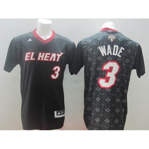 Miami Heat #3 Dwyane Wade Black New Latin Nights Stitched Jersey Mens