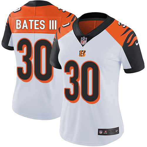 Bengals #30 Jessie Bates III White Women's Stitched Vapor Untouchable Limited Jersey
