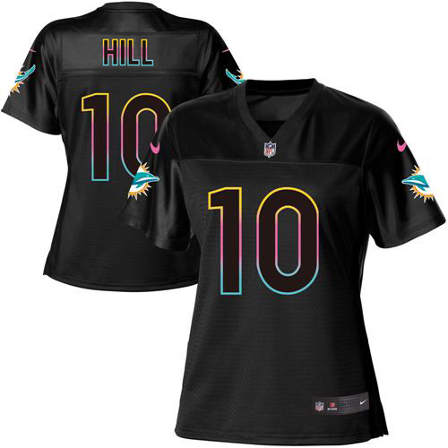 Dolphins #10 Tyreek Hill Black Women's Fashion Game Jersey