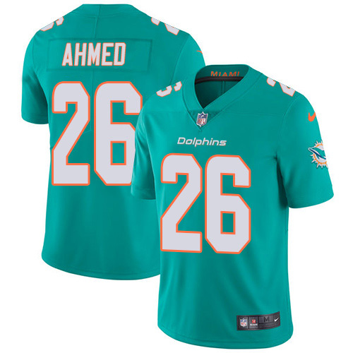 Miami Dolphins #26 Salvon Ahmed Aqua Green Team Color Men's Stitched Vapor Untouchable Limited Jersey Men's