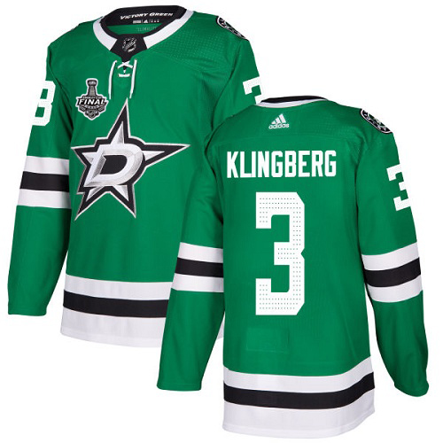 Adidas Dallas Stars #3 John Klingberg Green Home Authentic Youth 2020 Stanley Cup Final Stitched Jersey Youth