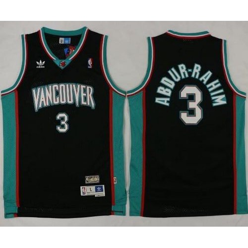 Memphis Grizzlies #3 Shareef Abdur-Rahim Black Throwback Stitched Jersey Mens