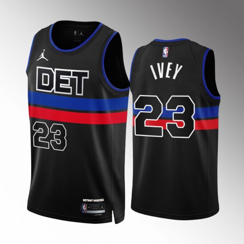 Detroit Detroit Pistons #23 Jaden Ivey Mens Black 2022-23 Statement Edition Jersey Mens