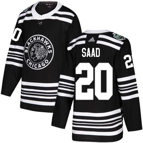 Adidas Chicago Blackhawks #20 Brandon Saad Black Authentic 2019 Winter Classic Stitched Jersey Men's