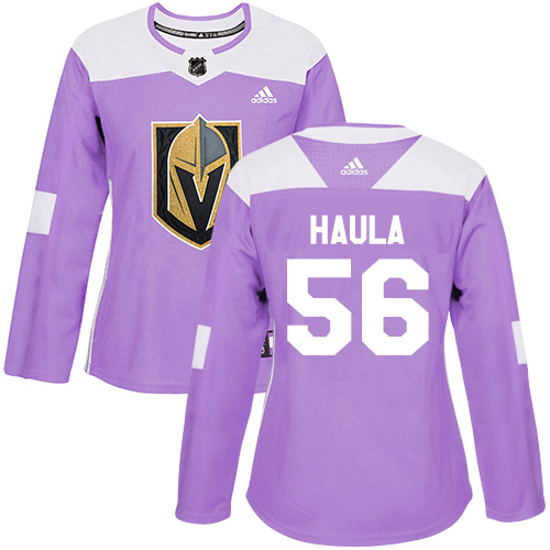 Adidas Golden Vegas Golden Knights #56 Erik Haula Purple Authentic Fights Cancer Women's Stitched Jersey Womens