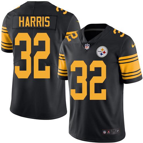 Steelers #32 Franco Harris Black Men's Stitched Limited Rush Jersey