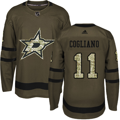 Adidas Dallas Stars #11 Andrew Cogliano Green Salute to Service Youth Stitched Jersey Youth