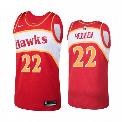 Atlanta Hawks #22 Cam Reddish Hardwood Classic Red Jersey Mens
