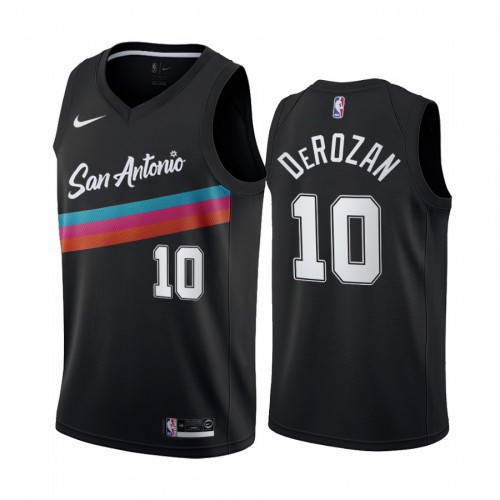 San Antonio Spurs #10 DeMar DeRozan Black Swingman 2020-21 City Edition Jersey Mens