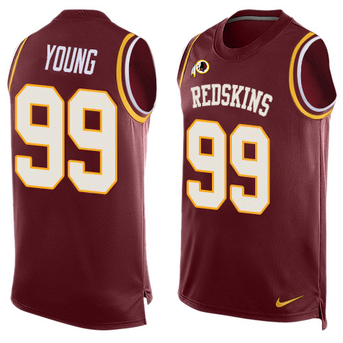 Commanders #99 Chase Young Burgundy Red Team Color Men's Stitched Limited Tank Top Jersey