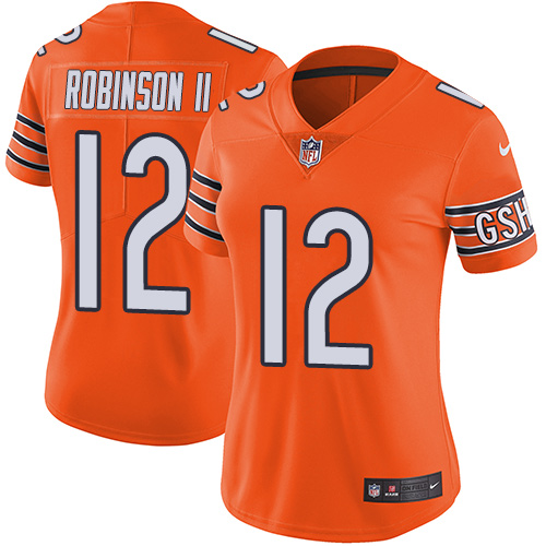 Chicago Bears #12 Allen Robinson II Orange Women's Stitched Limited Rush Jersey Womens
