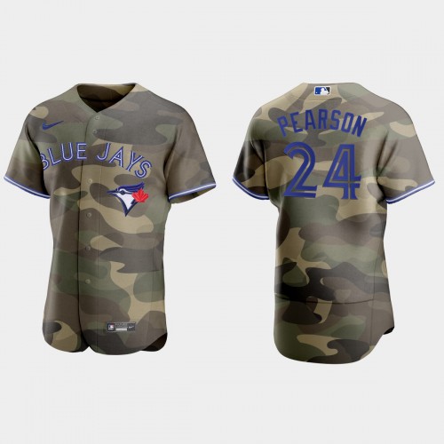 Toronto Toronto Blue Jays #24 Nate Pearson Men's 2021 Armed Forces Day Authentic Jersey -Camo Men's