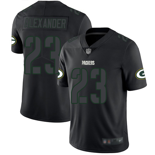 Packers #23 Jaire Alexander Black Men's Stitched Limited Rush Impact Jersey