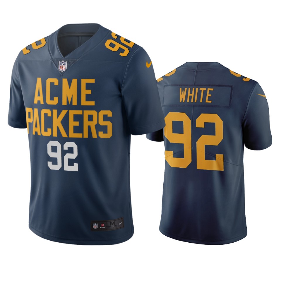 Green Bay Packers #92 Reggie White Navy Vapor Limited City Edition Jersey