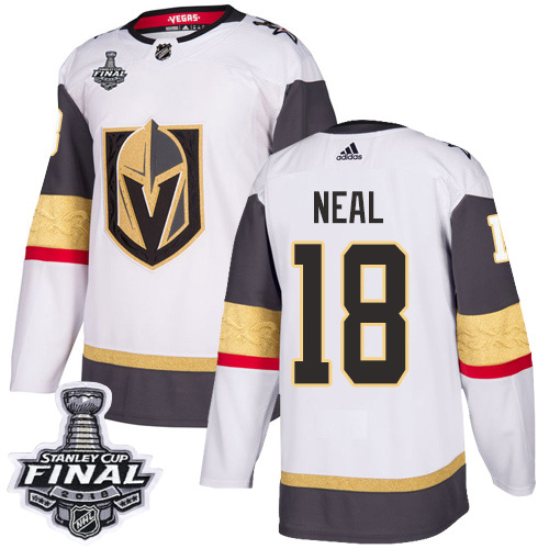 Adidas Golden Vegas Golden Knights #18 James Neal White Road Authentic 2018 Stanley Cup Final Stitched Youth Jersey Youth