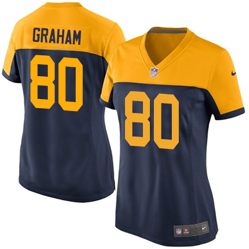 Green Bay Packers #80 Jimmy Graham Navy Blue Alternate Women's Stitched New Limited Jersey Womens