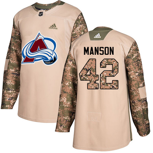 Adidas Colorado Avalanche #42 Josh Manson Camo Authentic 2017 Veterans Day Stitched Jersey Men's