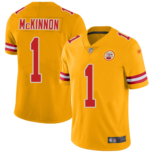 Chiefs #1 Jerick McKinnon Gold Men's Stitched Limited Inverted Legend Jersey