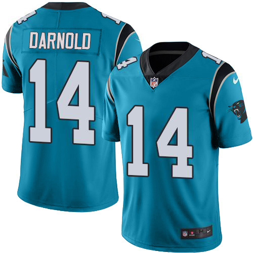 Panthers #14 Sam Darnold Blue Men's Stitched Limited Rush Jersey