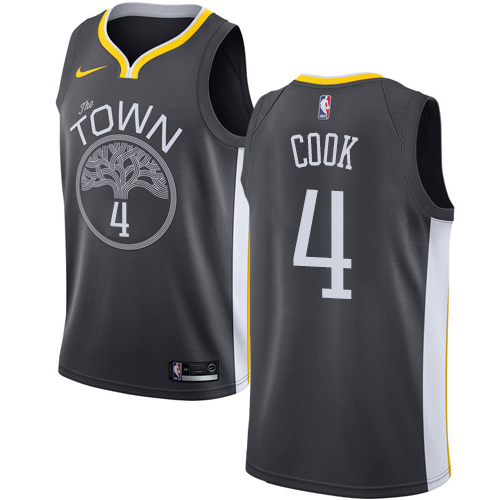 Golden State Warriors #4 Quinn Cook Black Swingman Statement Edition Jersey Mens