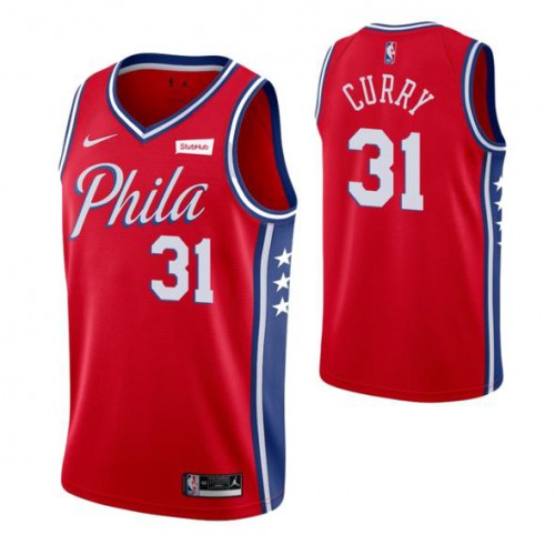 Philadelphia 76ers #31 Seth Curry Red Youth 2019-20 Statement Edition Jersey Youth