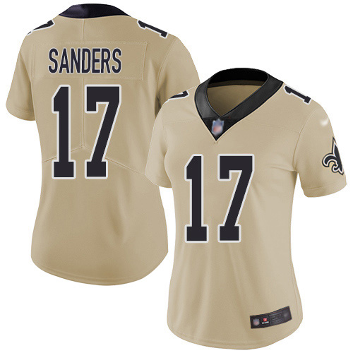 New Orleans Saints #17 Emmanuel Sanders Gold Women's Stitched Limited Inverted Legend Jersey Womens