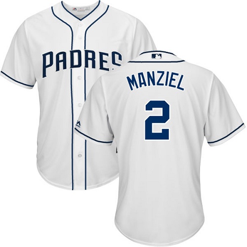 San Diego Padres #2 Johnny Manziel White Cool Base Stitched Youth Jersey Youth
