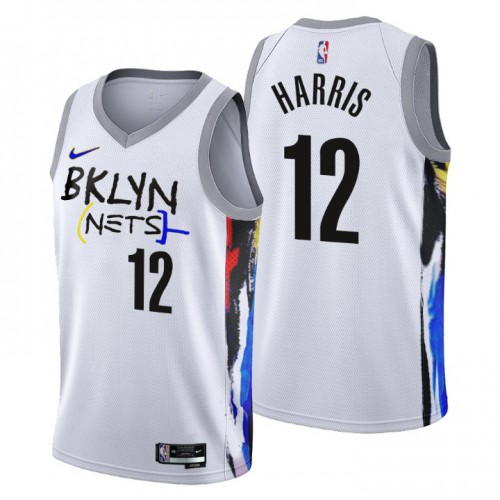 Brooklyn Nets #12 Joe Harris Mens 2022-23 City Edition Jersey - Cherry Blossom White Mens