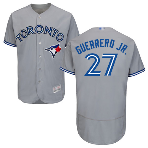 Toronto Blue Jays #27 Vladimir Guerrero Jr. Grey Flexbase Authentic Collection Stitched Jersey Men's