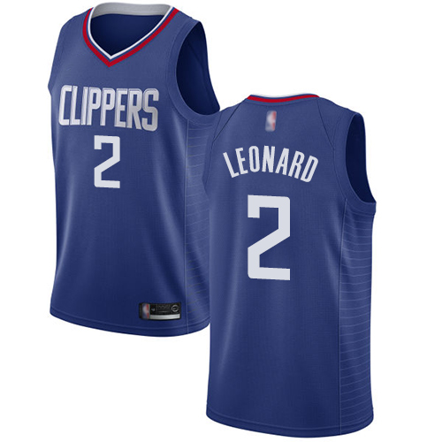 Los Angeles Clippers #2 Kawhi Leonard Blue Swingman Icon Edition Jersey Mens