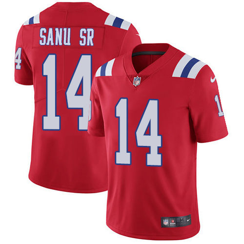 New England Patriots #14 Mohamed Sanu Sr Red Alternate Youth Stitched Vapor Untouchable Limited Jersey Youth