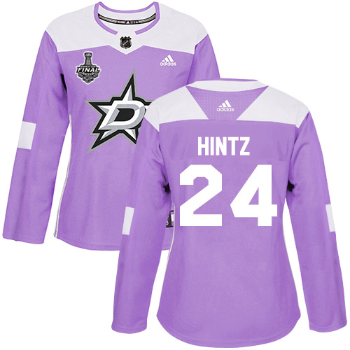 Adidas Dallas Stars #24 Roope Hintz Purple Authentic Fights Cancer Women's 2020 Stanley Cup Final Stitched Jersey Womens