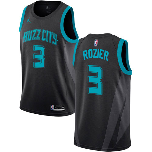 Charlotte Hornets #3 Terry Rozier Black Jordan Swingman City Edition 2018/19 Jersey Mens