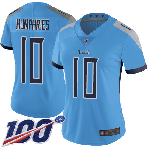 Tennessee Titans #10 Adam Humphries Light Blue Alternate Women's Stitched 100th Season Vapor Limited Jersey Womens