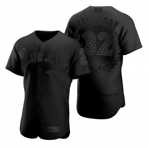 Toronto Toronto Blue Jays #32 Roy Halladay Men's Black MVP Limited Player Edition Jersey Men's