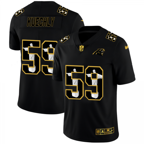 Carolina Carolina Panthers #59 Luke Kuechly Men's Carbon Black Vapor Cristo Redentor Limited Jersey Men's