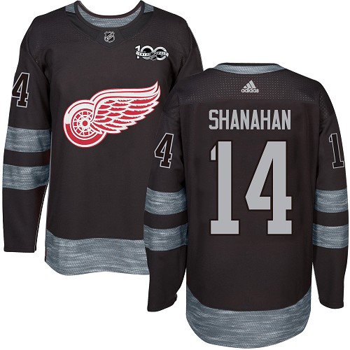 Adidas Detroit Red Wings #14 Brendan Shanahan Black 1917-2017 100th Anniversary Stitched Jersey Men's